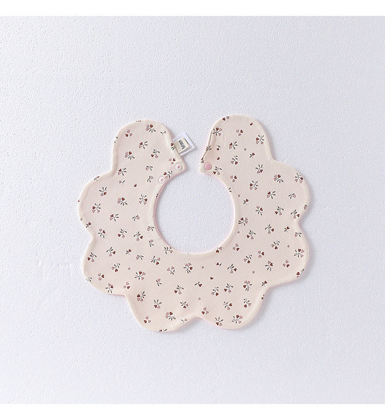 Adorable Simple Pattern Cotton Snap-on Flowers Shaped Bib