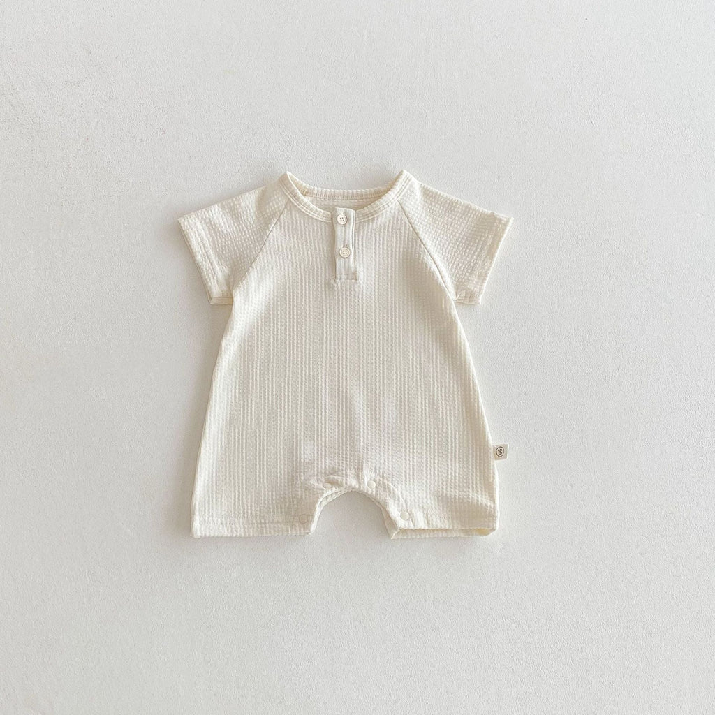 Summer Arrival Baby Unisex Short Sleeves Plain Rompers Bodysuits
