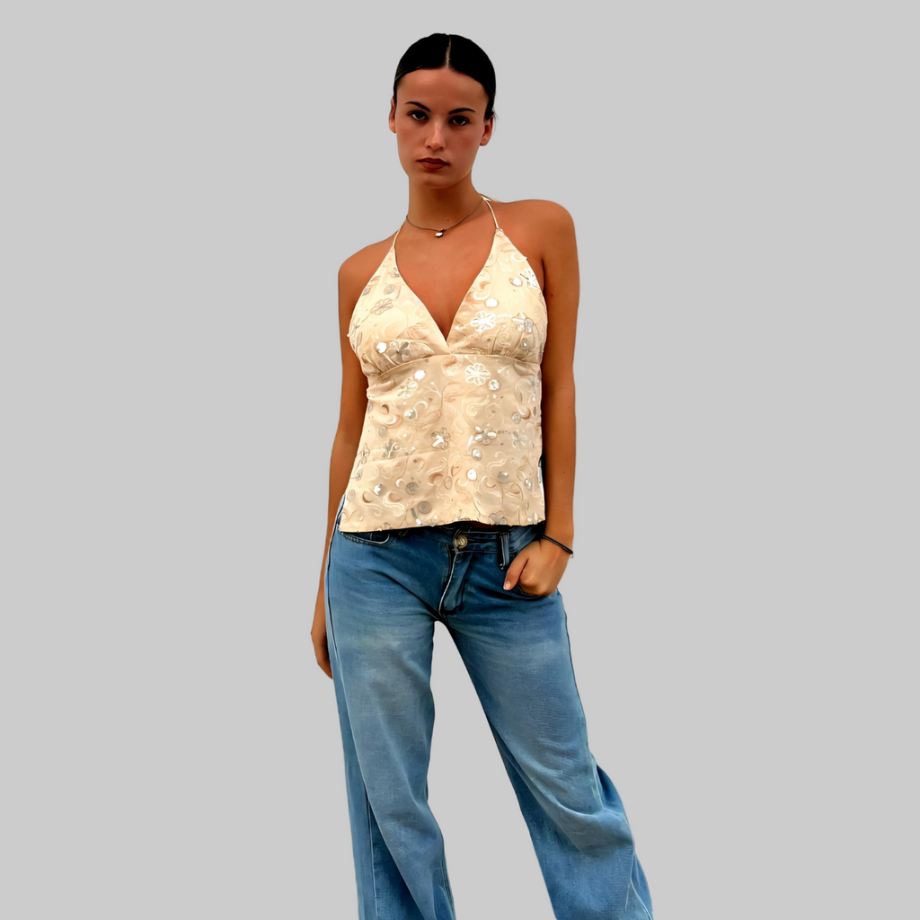 Charlotte Summers Gold Blouse With sequence